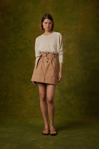 BEIGE ROSE _ Pull Pio en laine - Beige rose