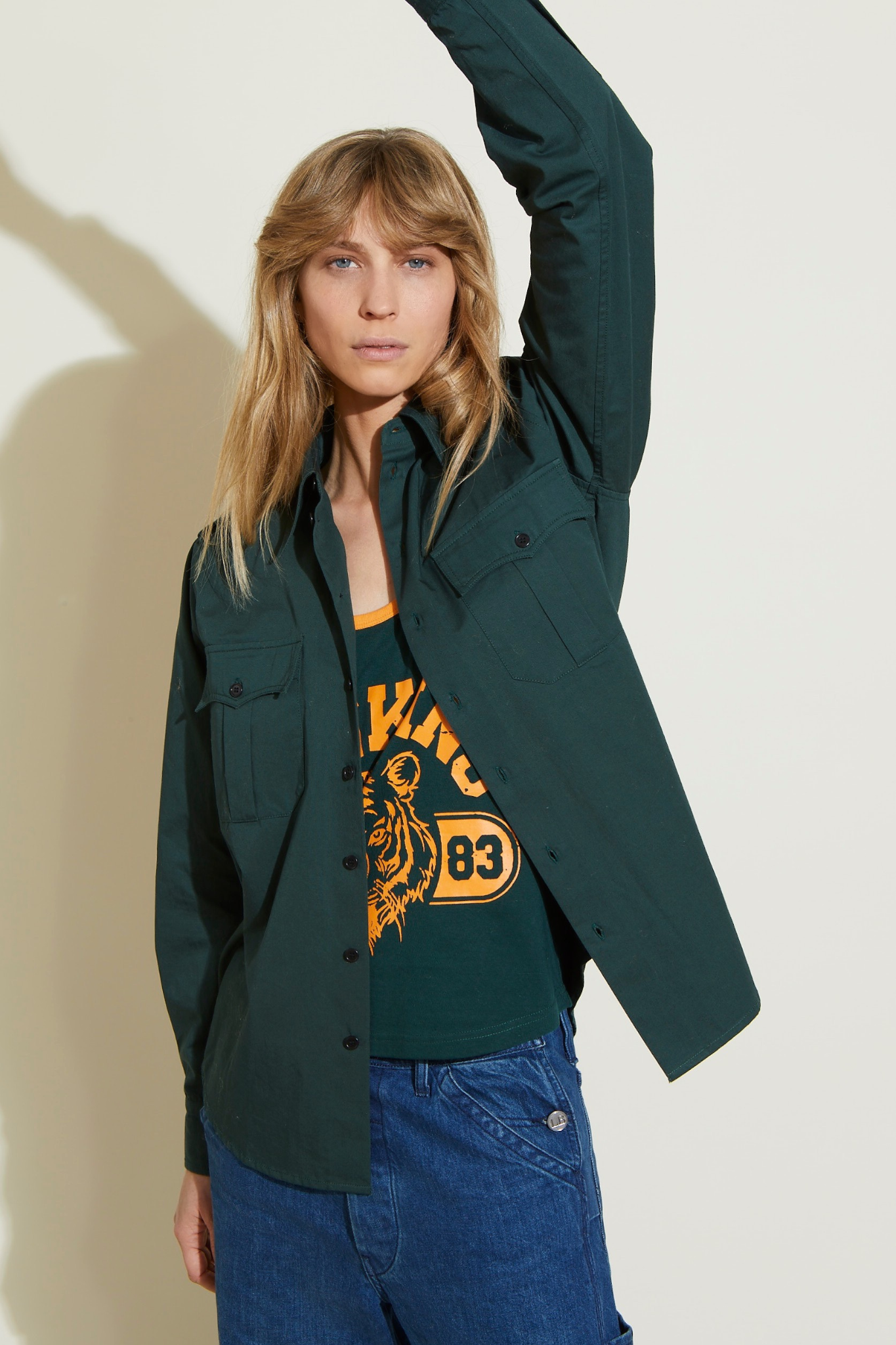 ZNOSTOCK_GREEN SHIRT COSTINA - Green