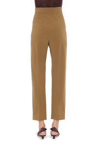 Pantalon taille haute à jambes droites en laine - Green