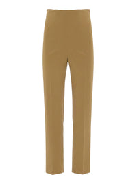 Pantalon taille haute à jambes droites en laine - Green