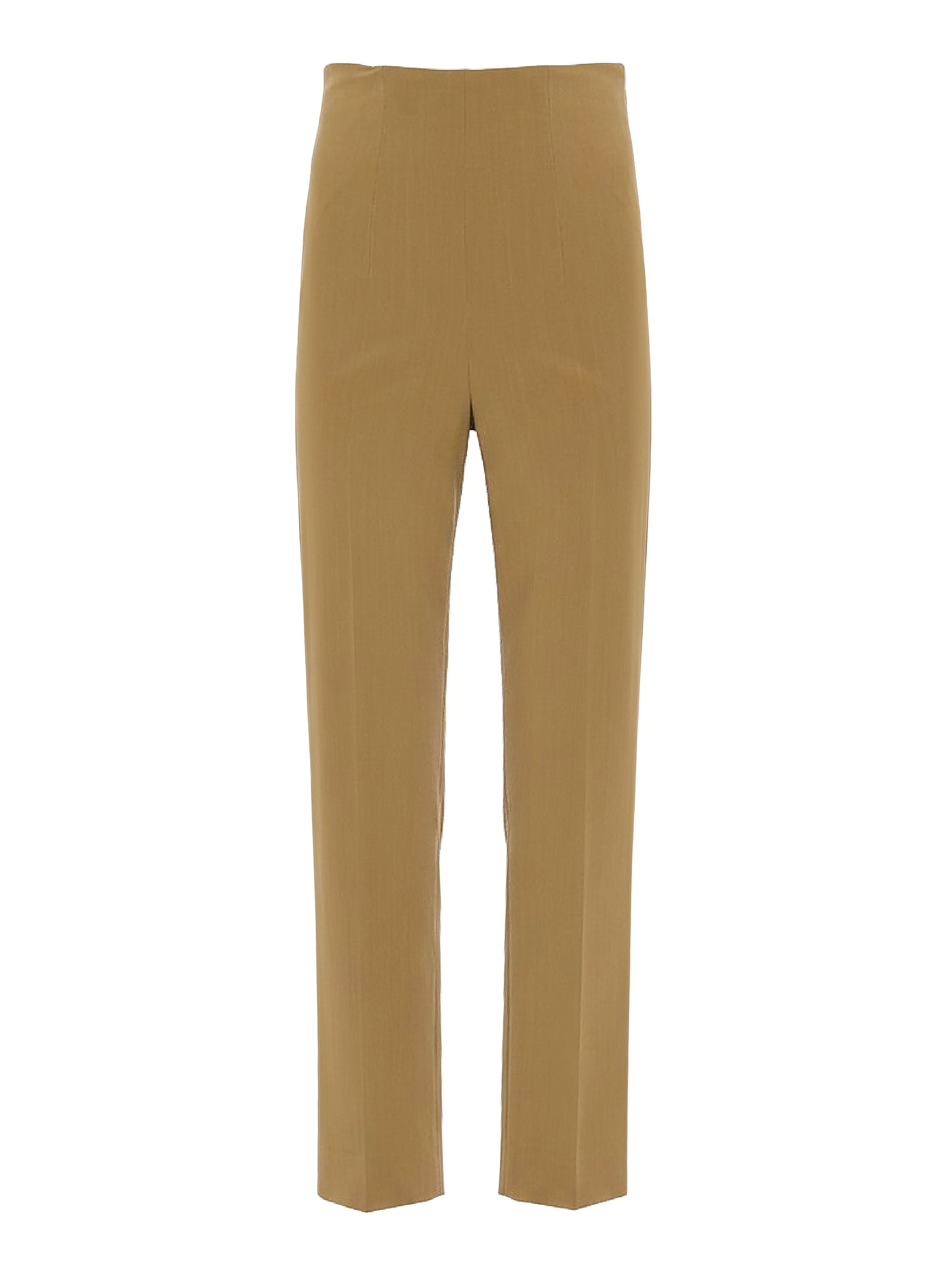 Pantalon taille haute à jambes droites en laine - Green