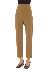 Pantalon taille haute à jambes droites en laine - Green