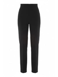 Pantalon taille haute à jambes droites en laine - Black