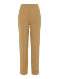 Straight-leg tailored trousers - Beige