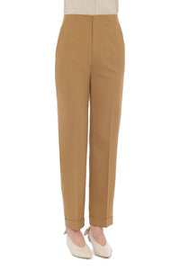Straight-leg tailored trousers - Beige