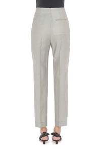 Pantalon droit avec revers en laine - Ice Grey