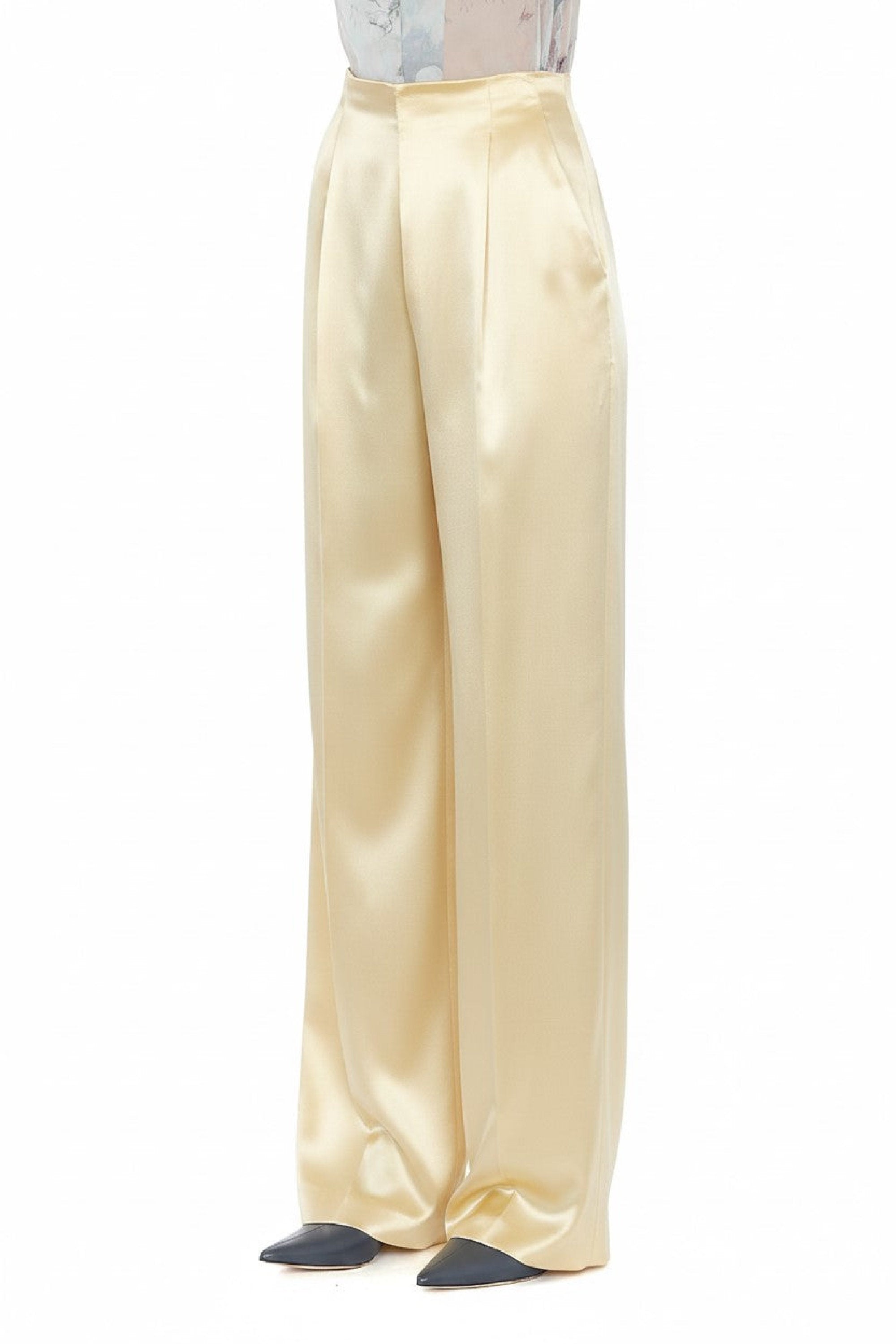 Pantalon en satin brillant - Ivory