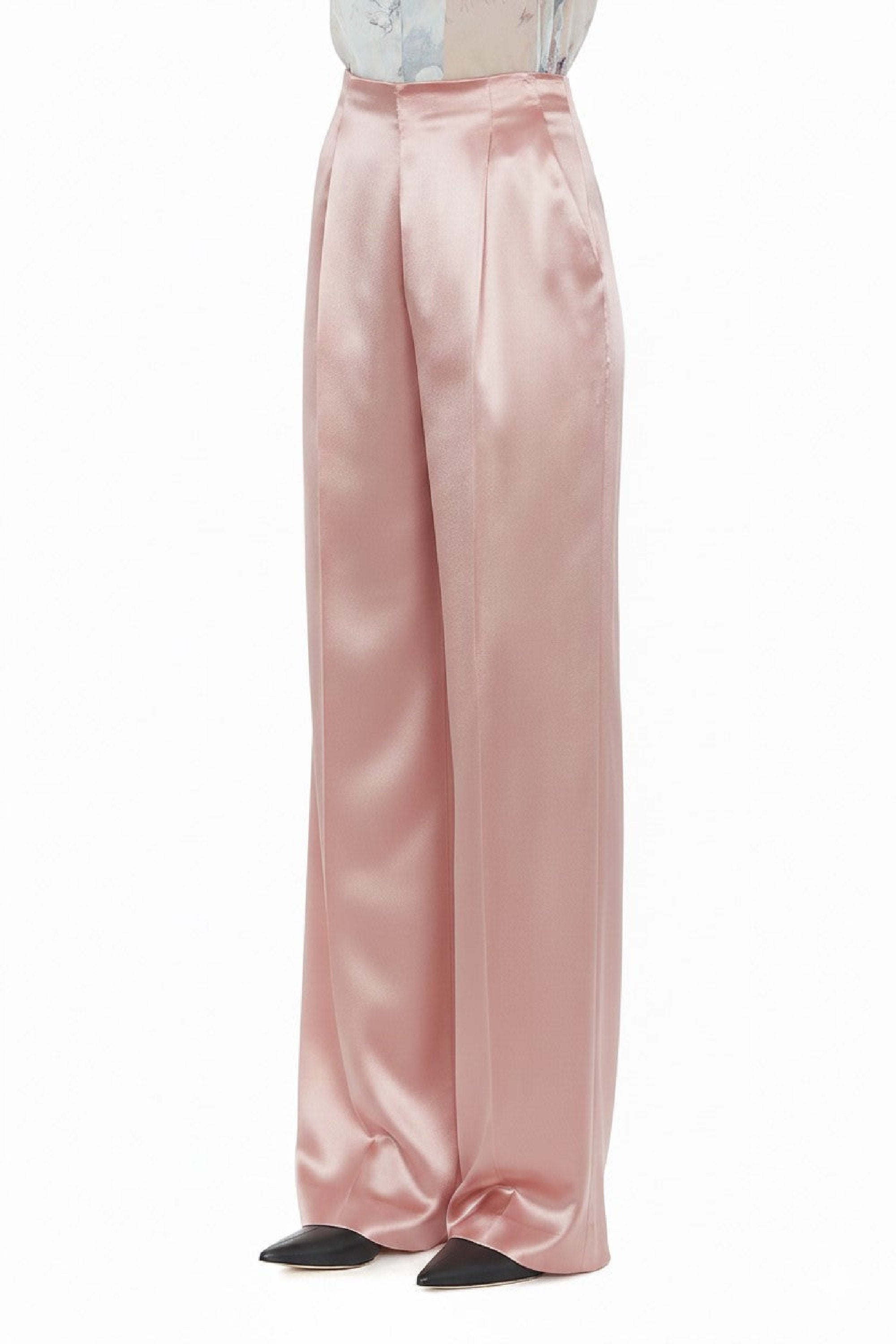 Pantalon en satin brillant - Pink