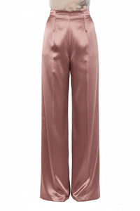 Pantalon en satin brillant - Pink