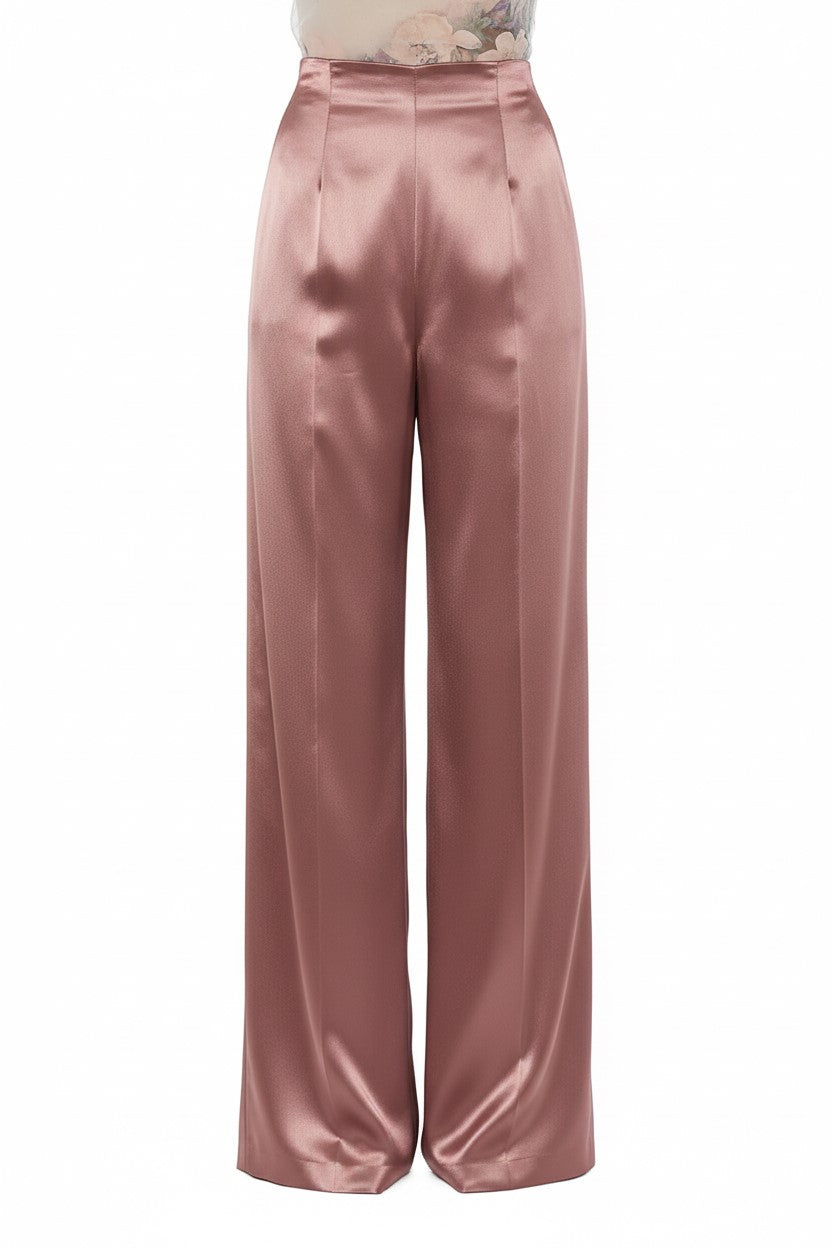 Pantalon en satin brillant - Pink