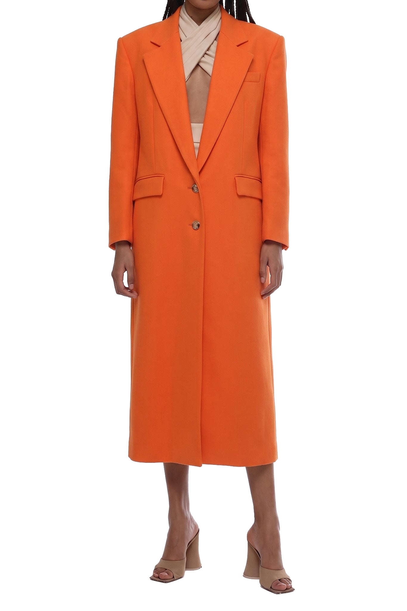RECOLO ORANGE /// Manteau oversize en laine - Vibrant Orange