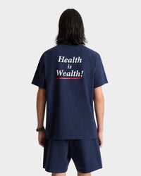 Serif Logo Gym Short - Navy & White