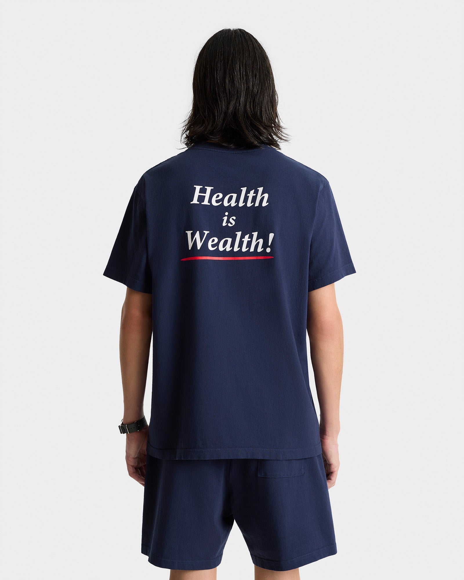 Serif Logo Gym Short - Navy & White