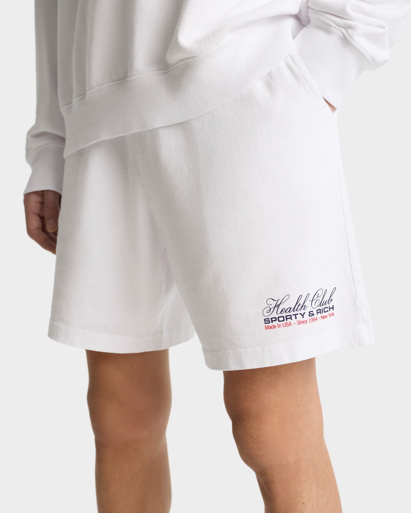 Short Made In USA à taille élastique - White