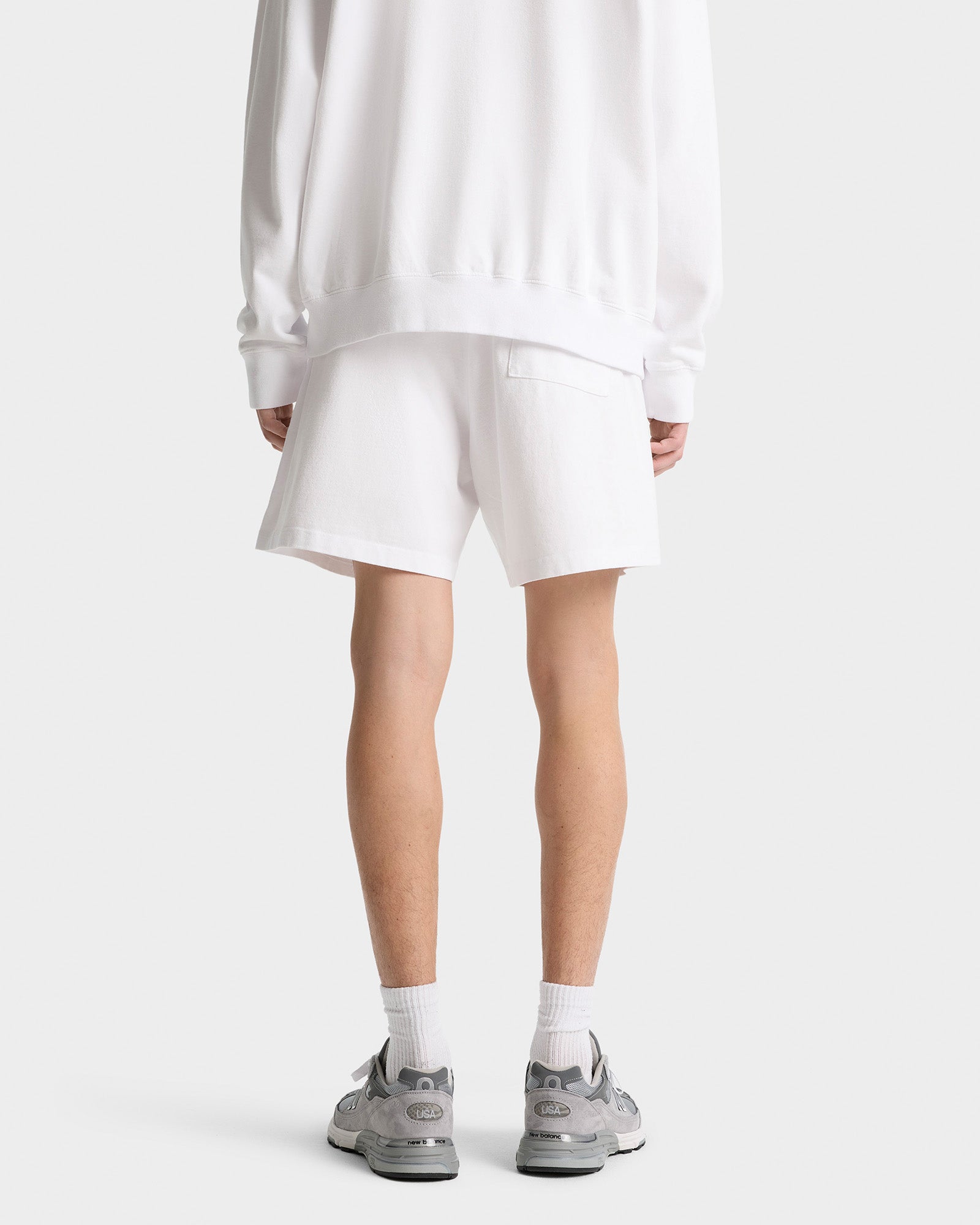 Short Made In USA à taille élastique - White