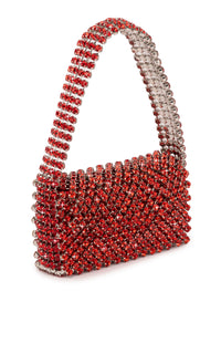 Small silk & rhinestone shoulder bag - Light Siam