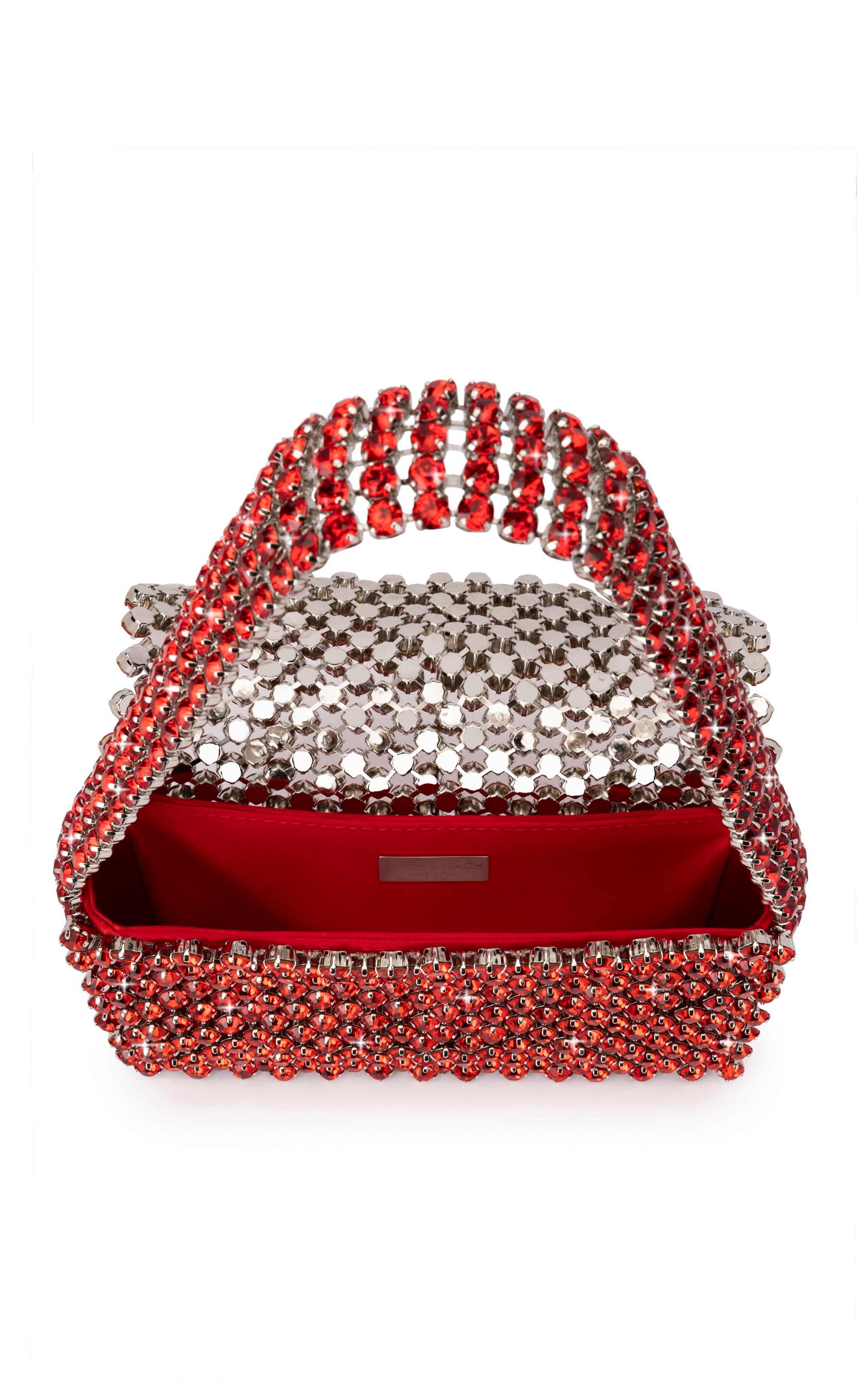 Small silk & rhinestone shoulder bag - Light Siam