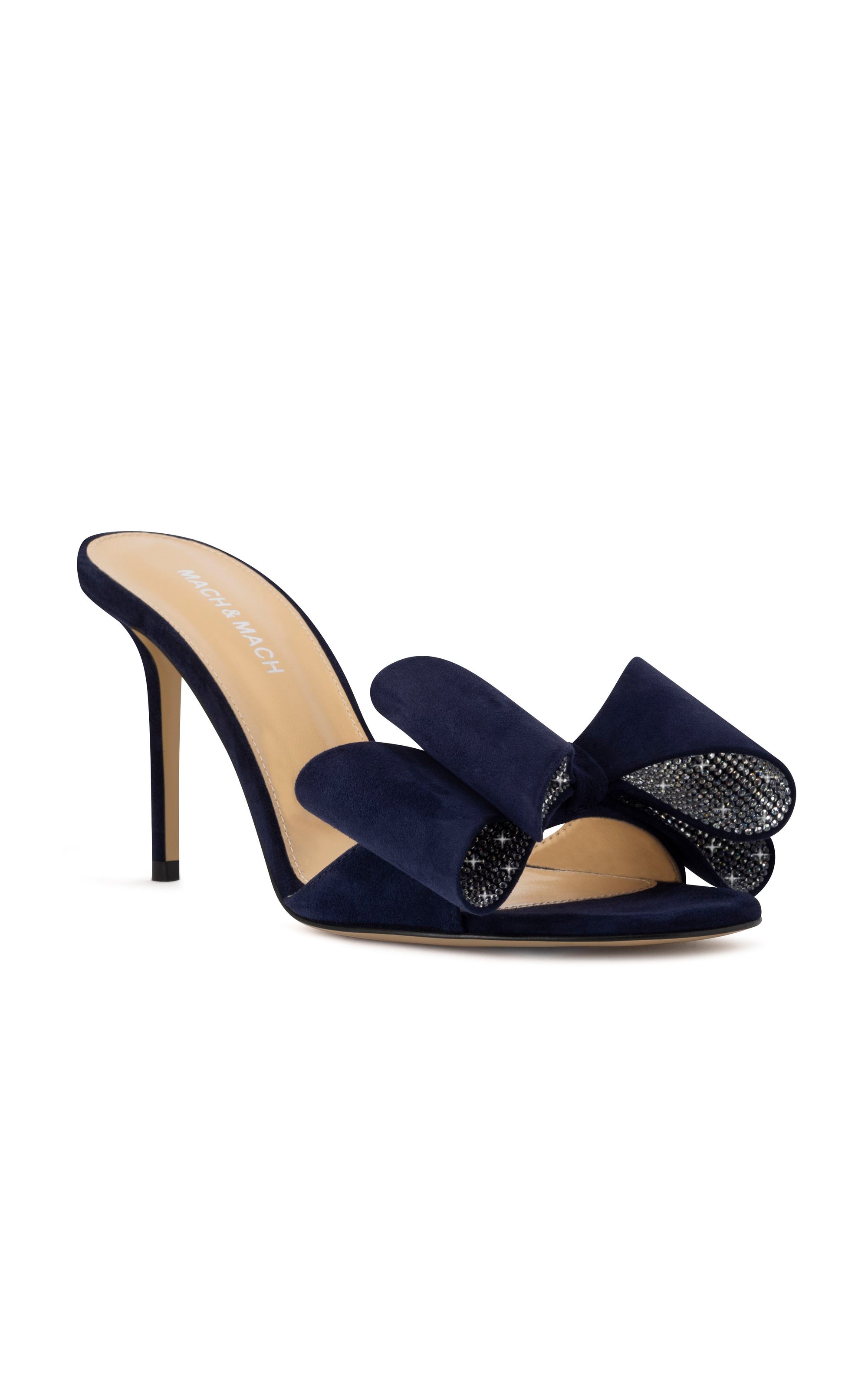 Mules à talon Le Cadeau 85 en daim - Navy Blue