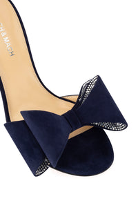 Mules à talon Le Cadeau 85 en daim - Navy Blue