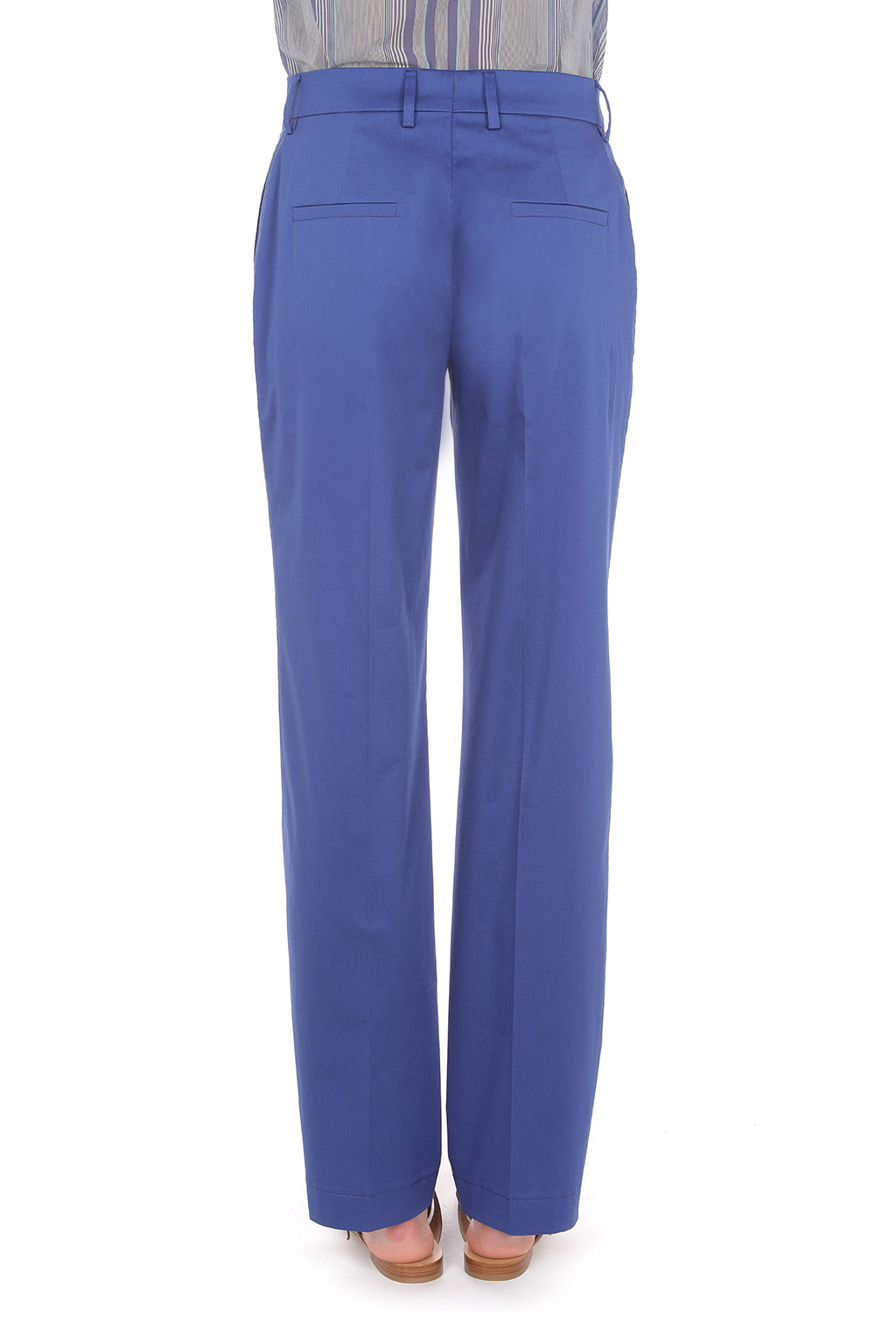 Pantalon en satin de coton extensible - Blue & Purple