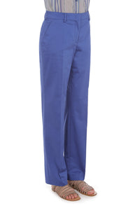 Pantalon en satin de coton extensible - Blue & Purple