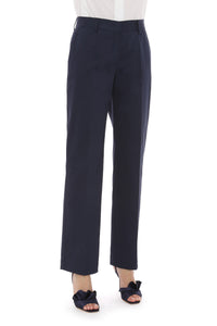 Pantalon droit tailleur en tissu léger - Blue