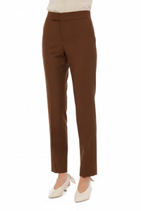 Straight-leg tailored trousers in dark grey - Beige