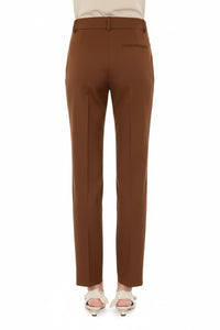 Straight-leg tailored trousers in dark grey - Beige