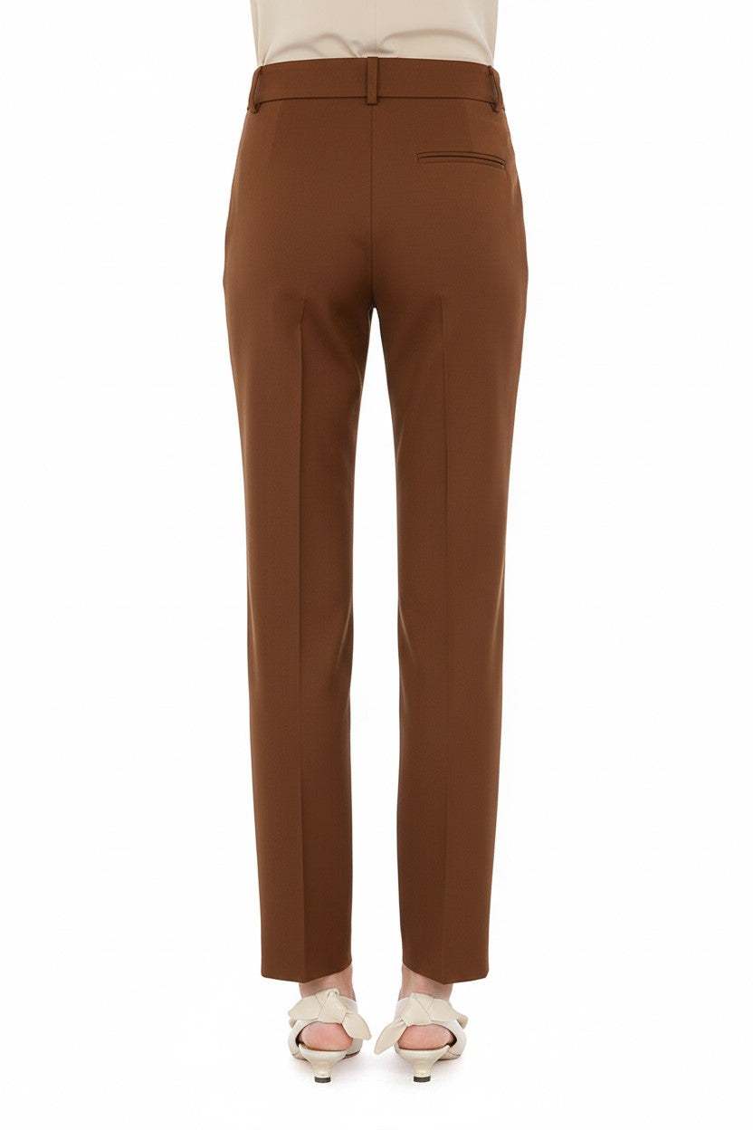 Straight-leg tailored trousers in dark grey - Beige