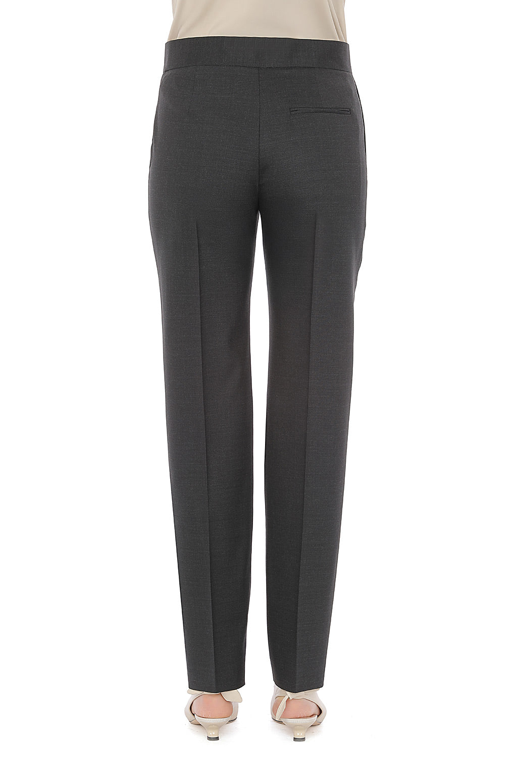 Pantalon tailleur à jambes droites en gris foncé - Grey