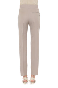 Wool straight-leg tailored trousers - Pink
