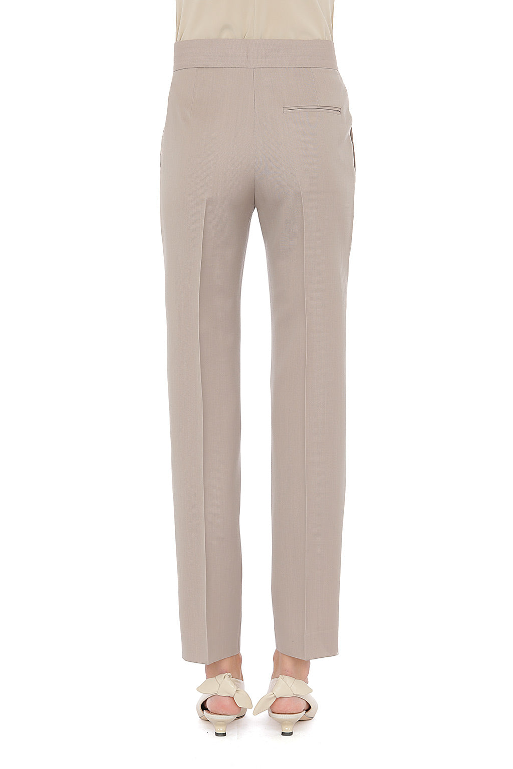 Wool straight-leg tailored trousers - Pink