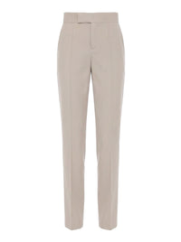 Wool straight-leg tailored trousers - Pink