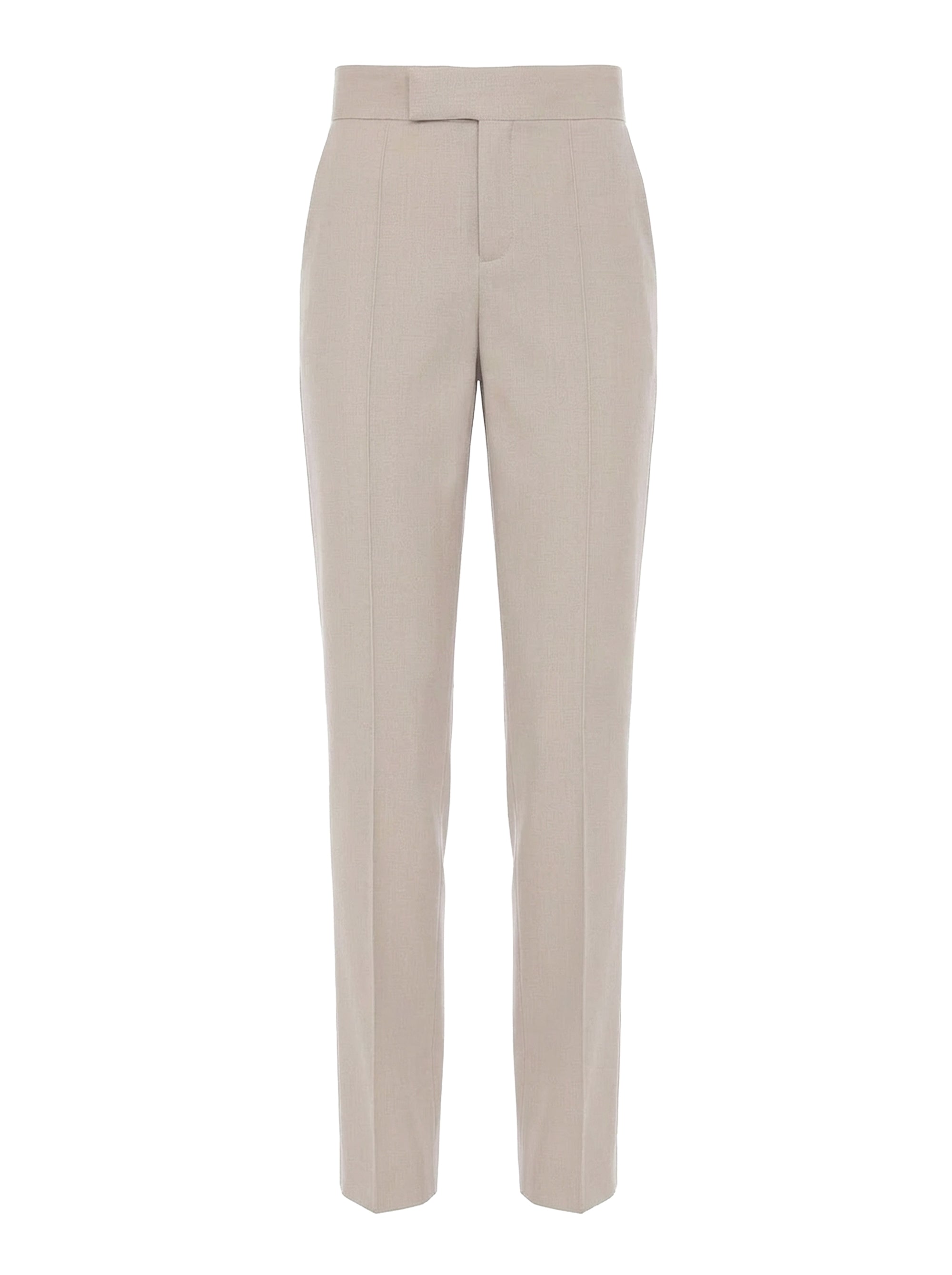 Wool straight-leg tailored trousers - Pink