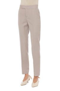 Wool straight-leg tailored trousers - Pink