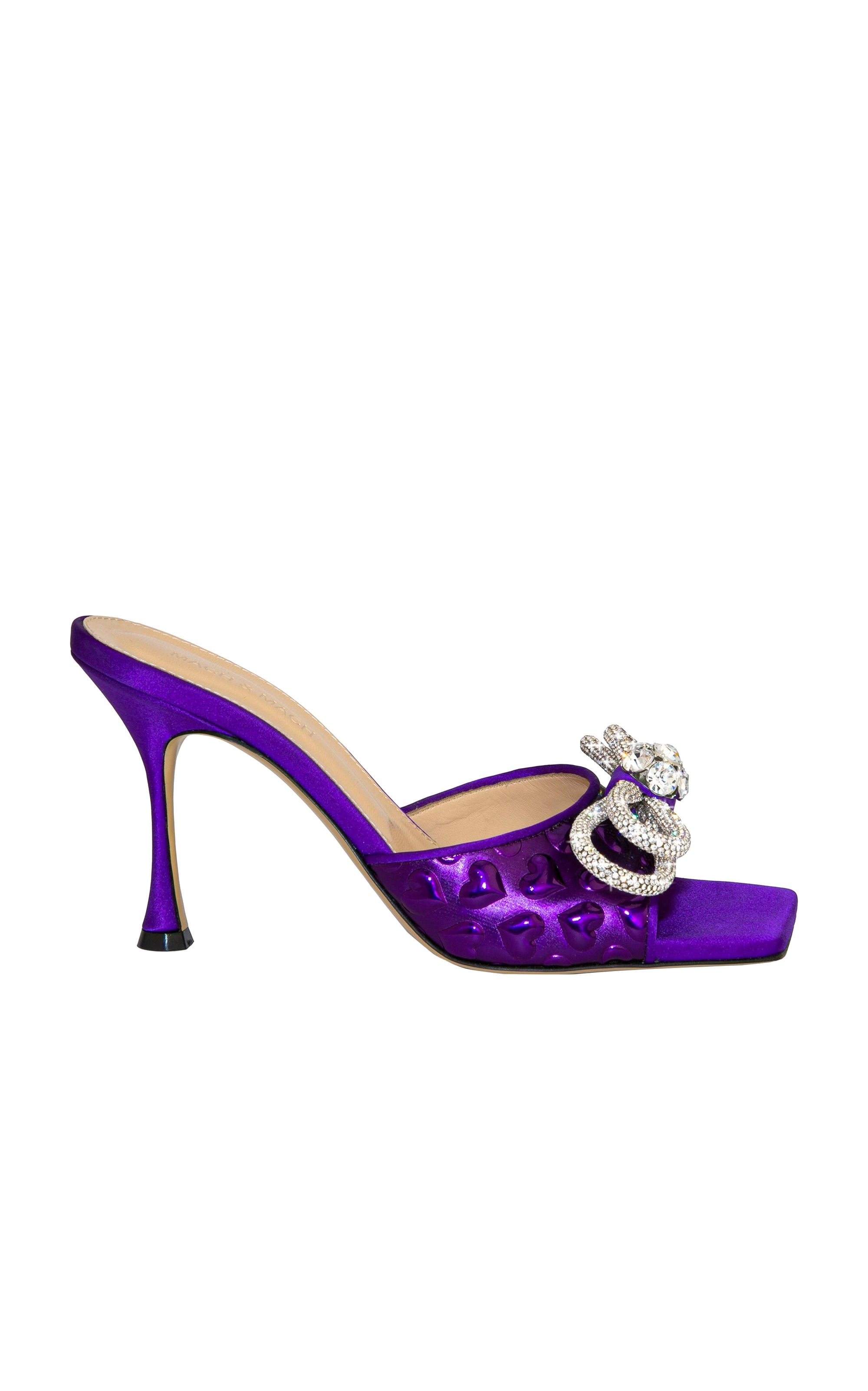 Double Bow 95 rhinestone mules - Purple