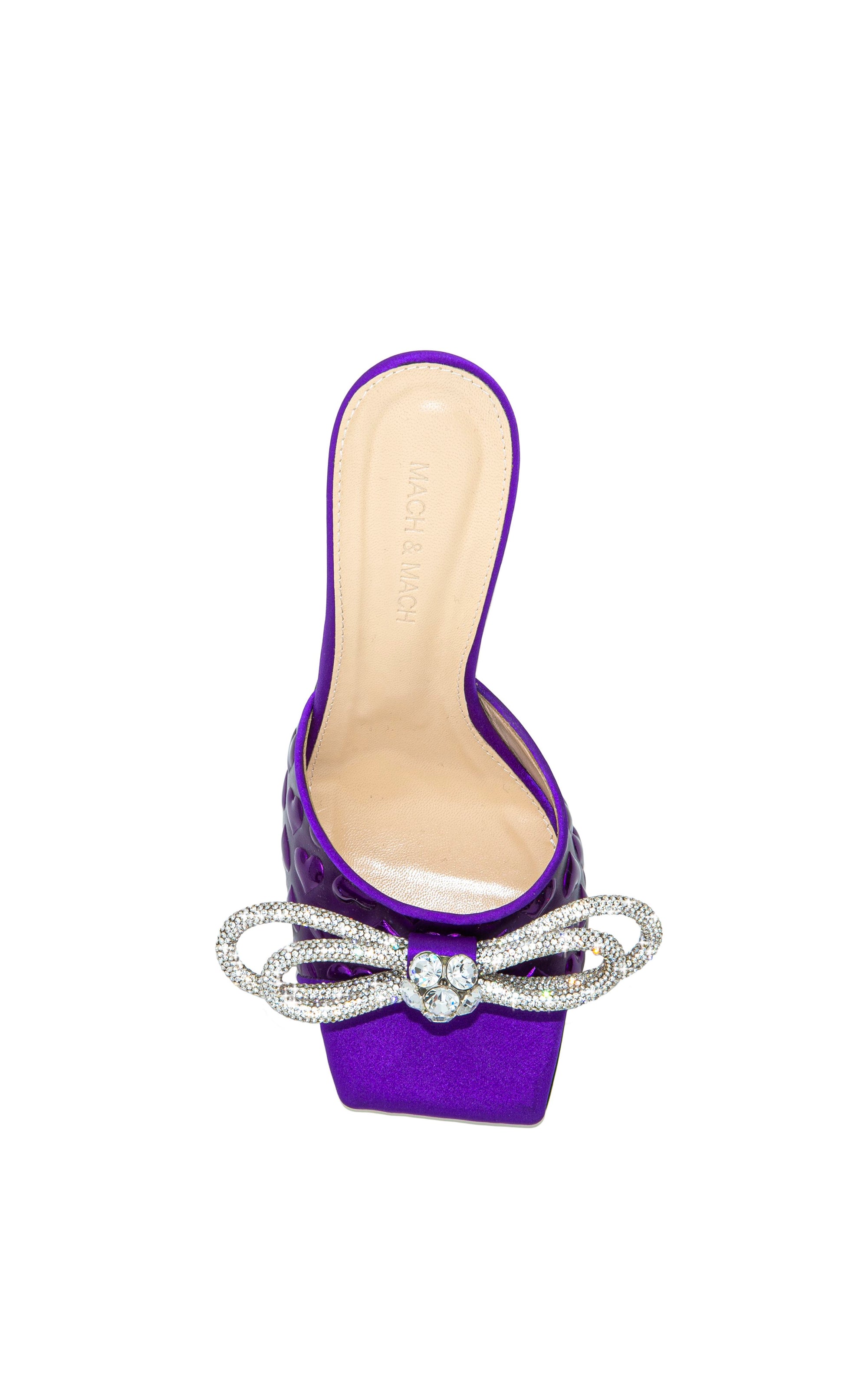 Double Bow 95 rhinestone mules - Purple