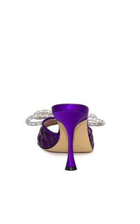 Double Bow 95 rhinestone mules - Purple