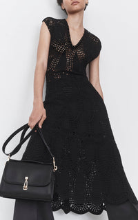 Black / Robe Waldman en laine et cachemire - Black