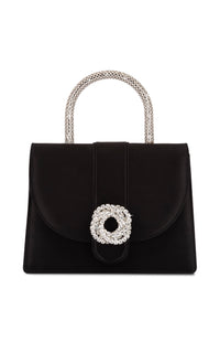 Galaxy silk & rhinestone handbag - Black
