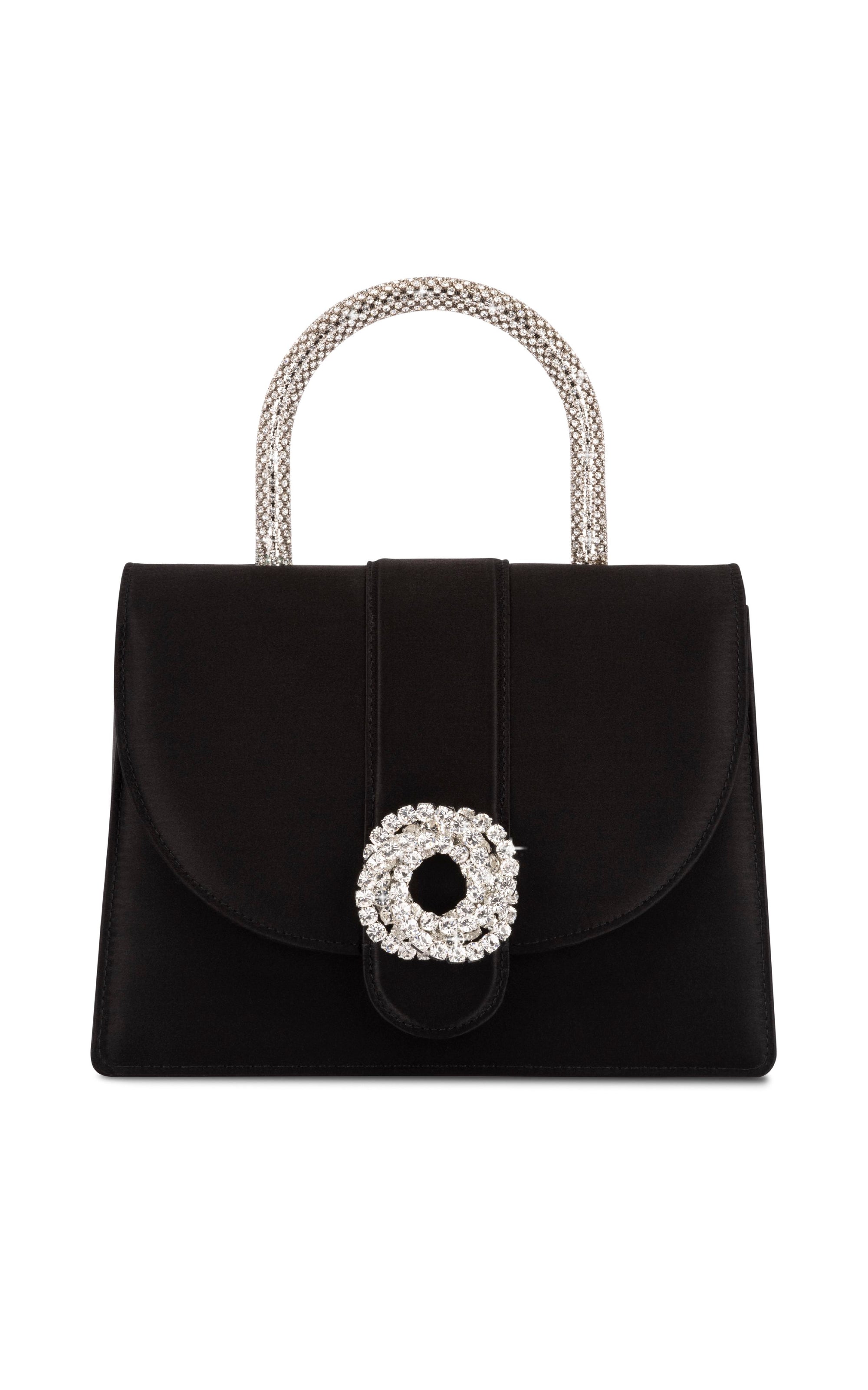 Galaxy silk & rhinestone handbag - Black
