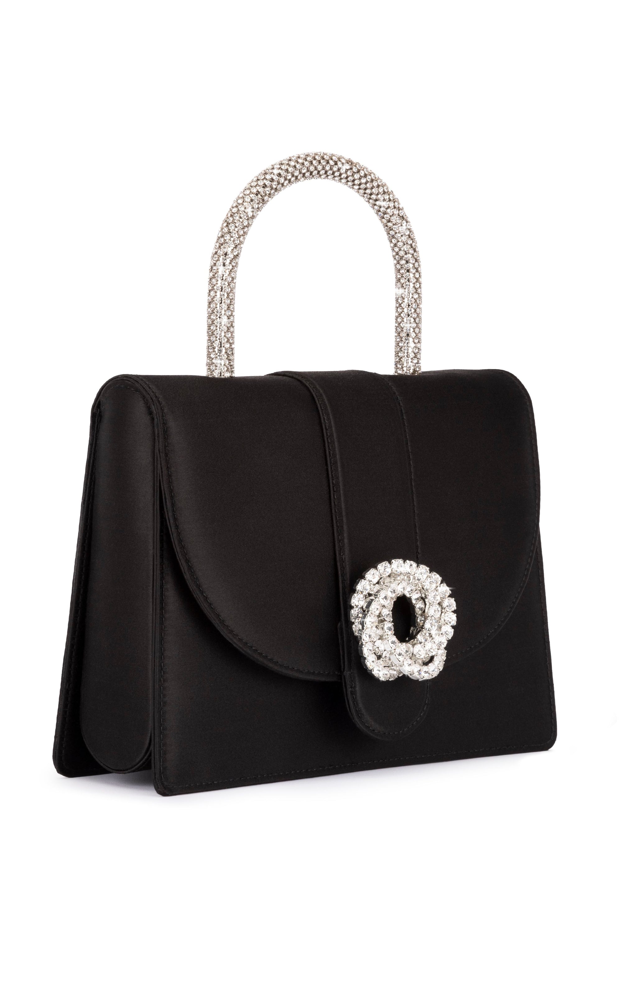 Galaxy silk & rhinestone handbag - Black
