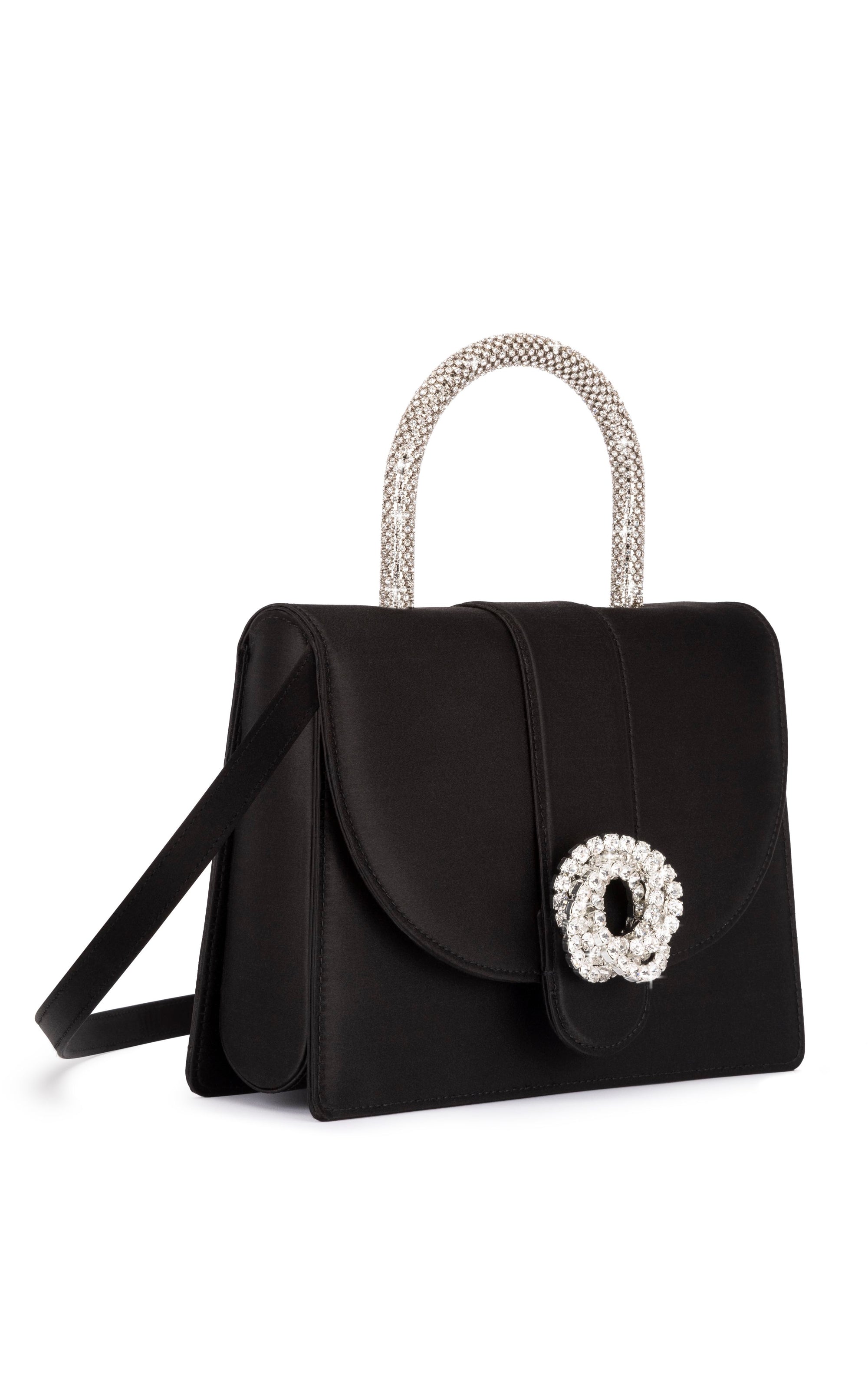 Galaxy silk & rhinestone handbag - Black