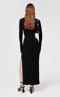 Mini Bow midi dress with cut-outs - Black