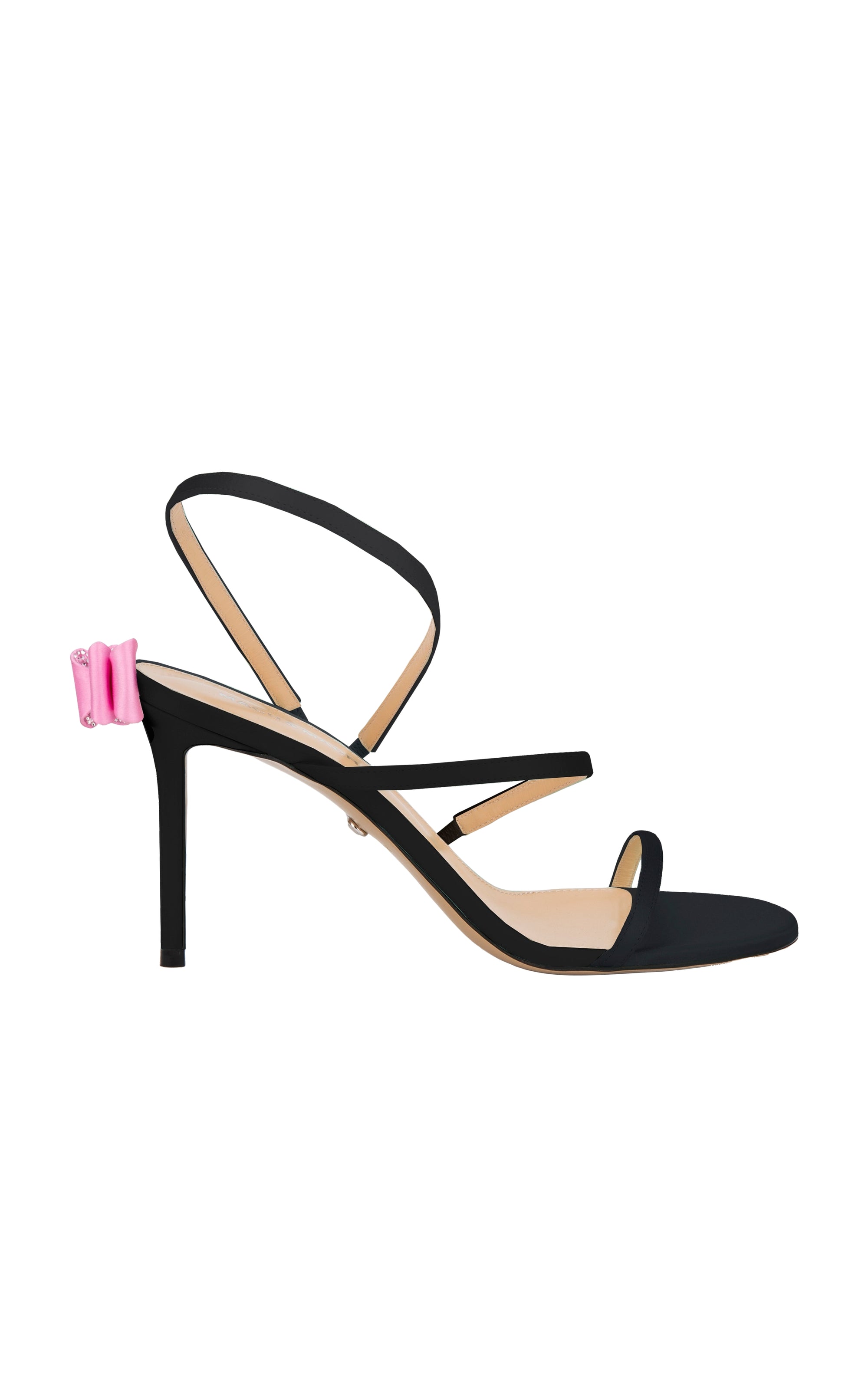 Petite Cadeau 95 silk heeled sandals - Black Pink