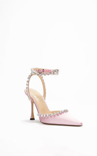Audrey 100 strappy pumps with rhinestone embellishments - Pink
