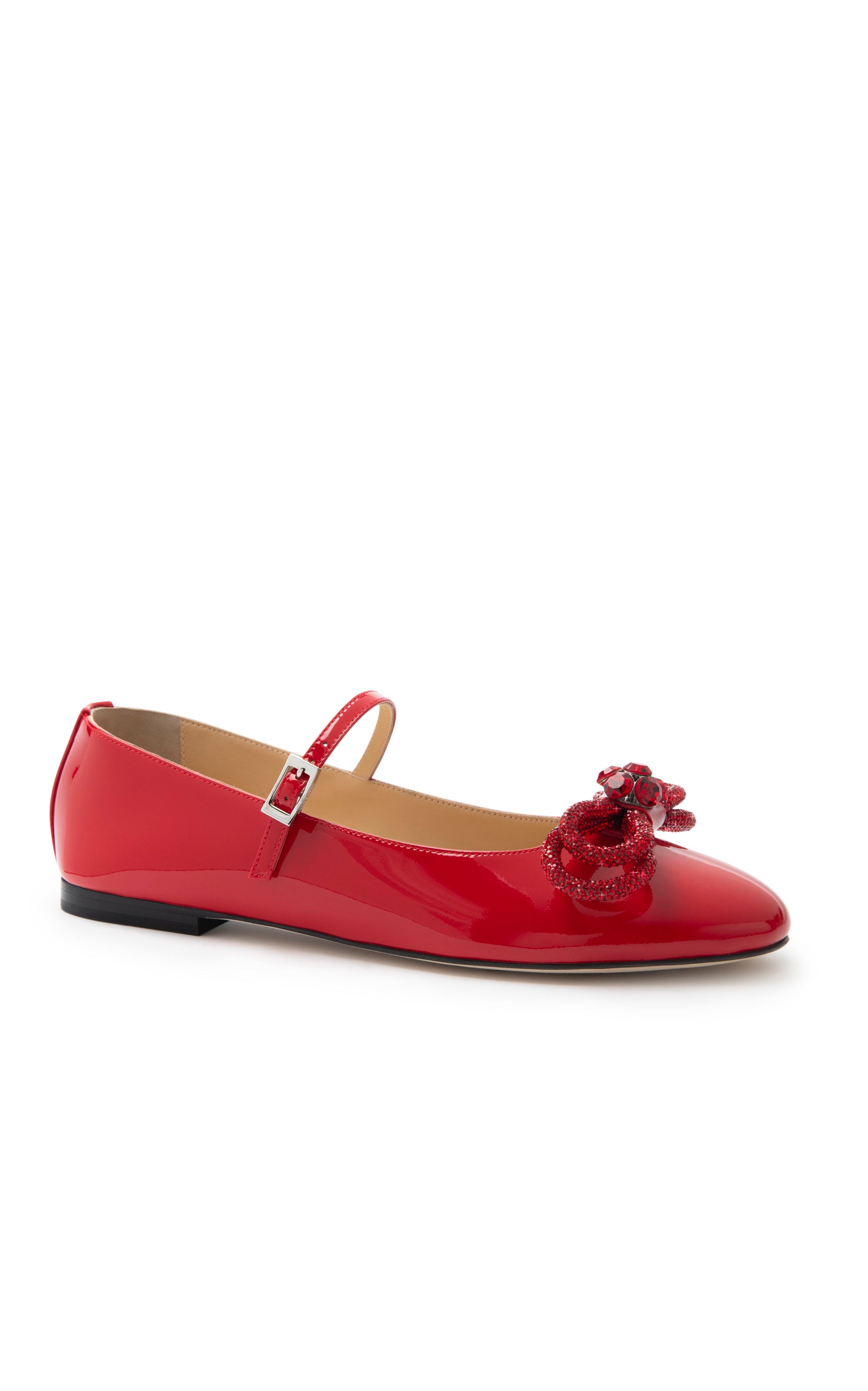 Patent leather Double Bow ballerinas - Red
