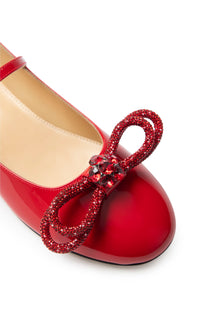 Patent leather Double Bow ballerinas - Red