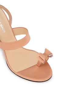 Petite Cadeau 95 silk heeled sandals - Gold Brown