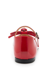 Patent leather Double Bow ballerinas - Red